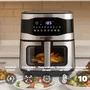 Grunkel Maxisteelfryer Freidora de Aire sin Aceite 9L, 2200W, Tecnología Fry Force 360°, 10 Programas, Digital, Negro y Acero Inoxidable