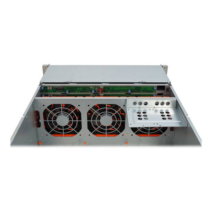 Inter-Tech 4U-4424 Rack Server de 4U, Negro/Plata, Metal, Compatible con ATX/EATX/Mini-ITX/uATX/EEB, 27 Bahías HDD Hot-Swap, 2 Ventiladores de 80mm