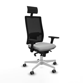 PIQUERAS Y CRESPO Silla de oficina Horna con mecanismo Sincro, Gris claro y Negro