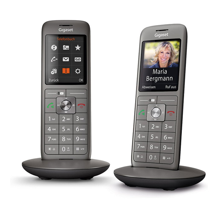 Gigaset CL660HX Duo - Teléfono DECT/Analógico Inalámbrico con Altavoz, Identificador de Llamadas, 400 Entradas, Pantalla TFT 2.4", Antracita/Negro