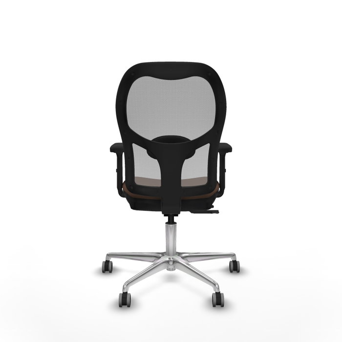 PIQUERAS Y CRESPO Silla de oficina Jorquera con mecanismo Sincro/Traslack, Tela Marrón y Malla Gris PIQUERAS Y CRESPO Silla de oficina Jorquera con mecanismo Sincro/Traslack, Tela Marrón y Malla Gris