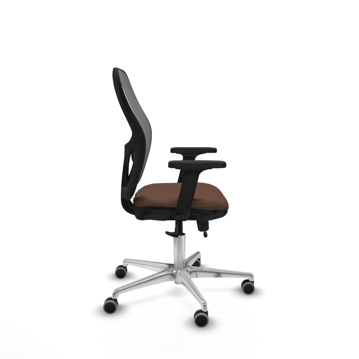 PIQUERAS Y CRESPO Silla de oficina Jorquera con mecanismo Sincro/Traslack, Tela Marrón y Malla Gris PIQUERAS Y CRESPO Silla de oficina Jorquera con mecanismo Sincro/Traslack, Tela Marrón y Malla Gris
