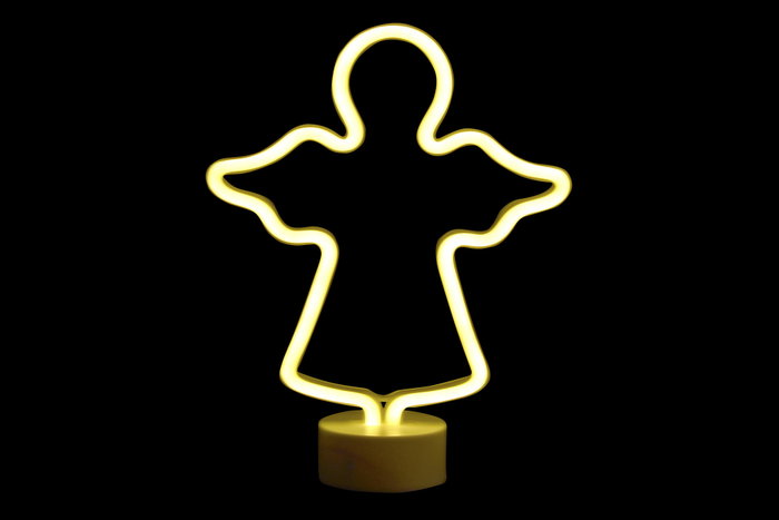 DKD Home Decor Figura Angel Decoracion Luminosa Navidad Tradicional Blanco Led Pp 8 x 29.5 x 23.5 cm
