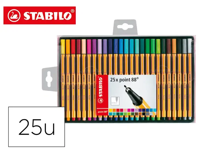 STABILO POINT 88 Estuche de 25 Rotuladores Colores Surtidos STABILO POINT 88 Estuche de 25 Rotuladores Colores Surtidos