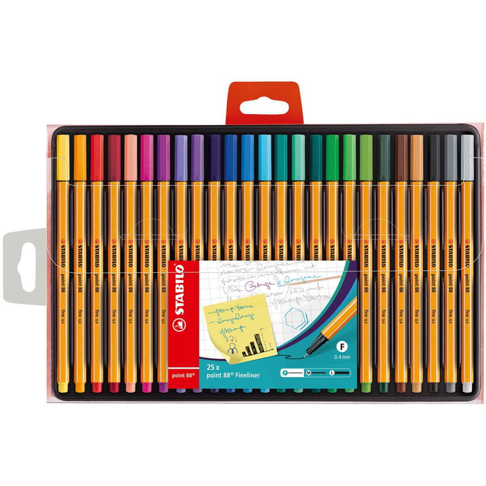 STABILO POINT 88 Estuche de 25 Rotuladores Colores Surtidos STABILO POINT 88 Estuche de 25 Rotuladores Colores Surtidos