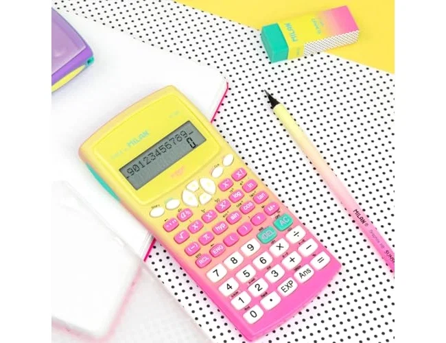MILAN Calculadora Científica M240 Sunset Rosa/Amarillo 10+2 Dígitos