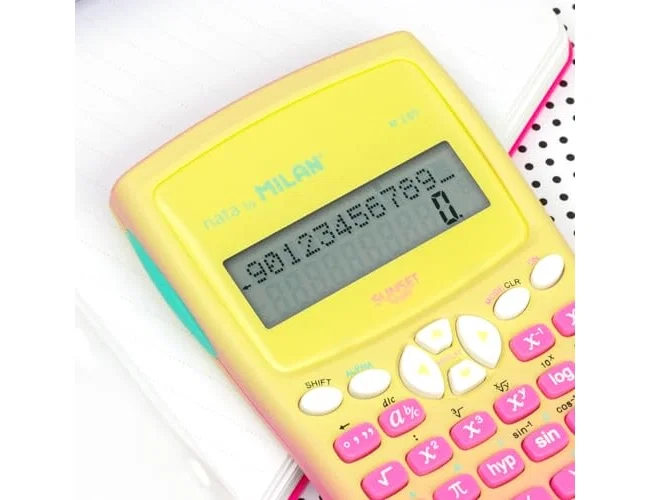 MILAN Calculadora Científica M240 Sunset Rosa/Amarillo 10+2 Dígitos