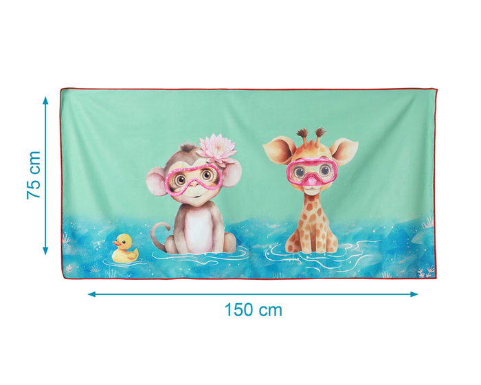 KioKids Toalla Playa Microfibra Turquesa Safari Fun 75x150cm Secado Rápido Absorbente Ideal Niños KioKids Toalla Playa Microfibra Turquesa Safari Fun 75x150cm Secado Rápido Absorbente Ideal Niños