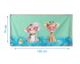 KioKids Toalla Playa Microfibra Turquesa Safari Fun 75x150cm Secado Rápido Absorbente Ideal Niños
