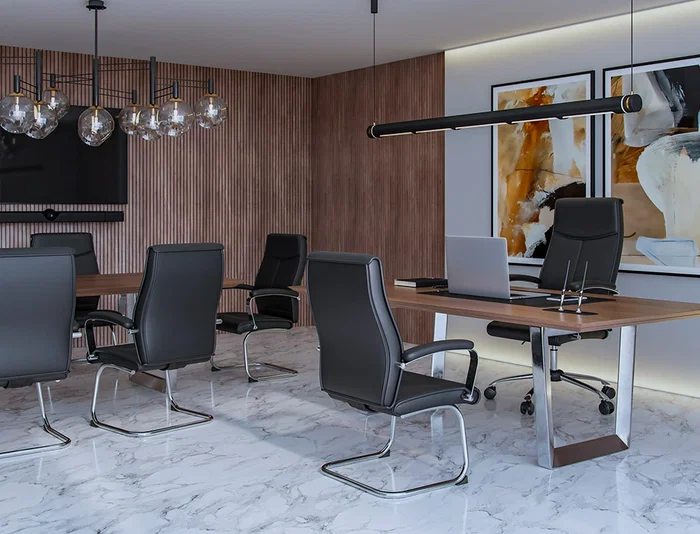 Q-connect Silla de Escritorio Modelo Ena Simil Piel Base Metálica Color Negro Altura Máxima 1050 mm
