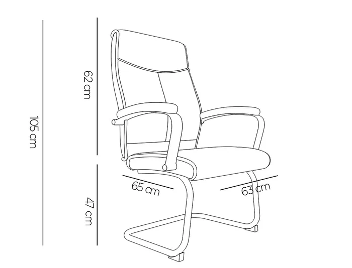 Q-connect Silla de Escritorio Modelo Ena Simil Piel Base Metálica Color Negro Altura Máxima 1050 mm