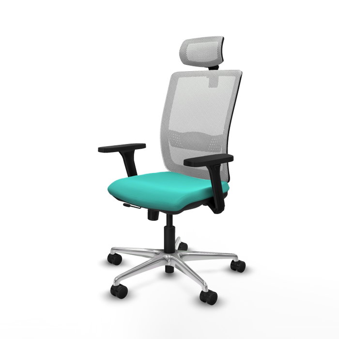PIQUERAS Y CRESPO Silla de oficina Haches con mecanismo Sincro/Traslack en Turquesa y Blanco PIQUERAS Y CRESPO Silla de oficina Haches con mecanismo Sincro/Traslack en Turquesa y Blanco