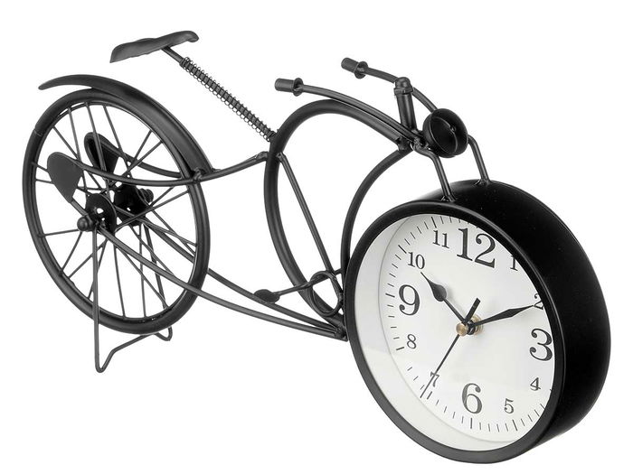 Giftdecor Reloj Forja Bicicleta Negro 19.5 cm Metal (Set de 4)