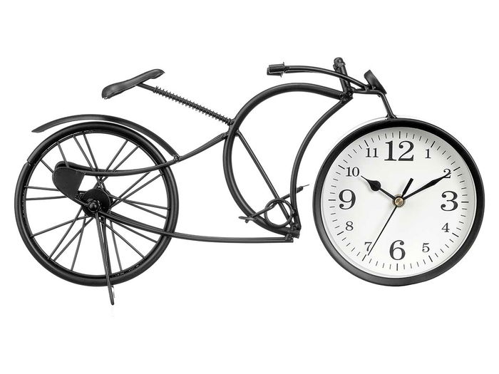 Giftdecor Reloj Forja Bicicleta Negro 19.5 cm Metal (Set de 4)