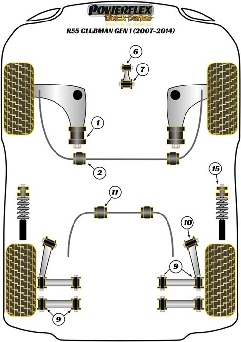 Powerflex Inserto de Silentblock Grande para Soporte Inferior del Motor Black Series