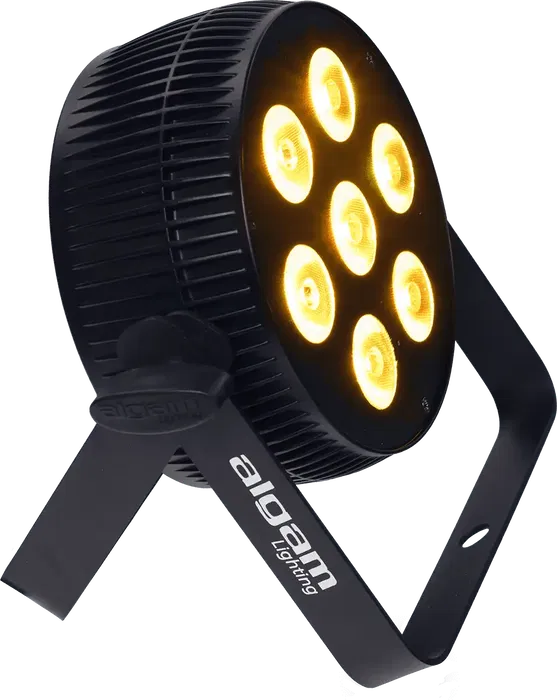 ALGAMLIGHT Foco Proyector Led 7x10W 6-En-1 RGBWAU Slim Profesional con Control Remoto IR y Modos DMX
