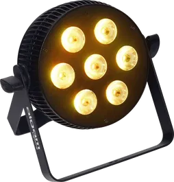 ALGAMLIGHT Foco Proyector Led 7x10W 6-En-1 RGBWAU Slim Profesional con Control Remoto IR y Modos DMX