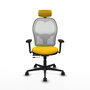 PIQUERAS Y CRESPO Silla de oficina Jorquera con mecanismo Sincro/Traslack, Amarillo y Blanco