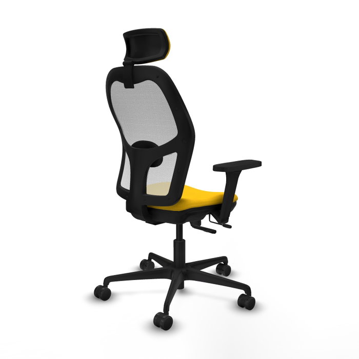 PIQUERAS Y CRESPO Silla de oficina Jorquera con mecanismo Sincro/Traslack, Amarillo y Blanco
