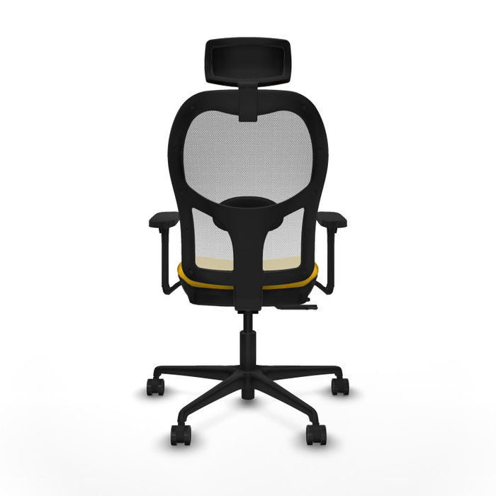 PIQUERAS Y CRESPO Silla de oficina Jorquera con mecanismo Sincro/Traslack, Amarillo y Blanco