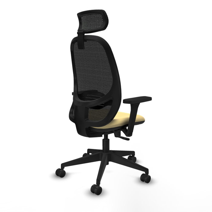 PIQUERAS Y CRESPO Silla de oficina Cilanco con mecanismo Sincro, Crema y Negro
