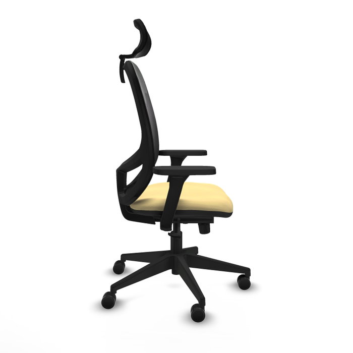 PIQUERAS Y CRESPO Silla de oficina Cilanco con mecanismo Sincro, Crema y Negro