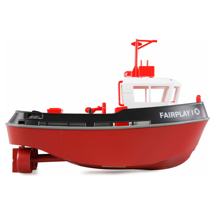 AMEWI Fairplay I Barco RC Schlepperboot Escala 1:72 Listo para Usar RTR Negro con Motor Eléctrico, Batería Li-Ion 600mAh, Radio 2.4GHz, Para Niños +8 Años