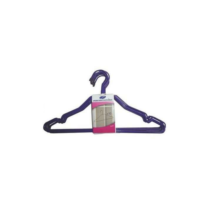 Mondex Perchas de alambre colores surtidos azul-marrón 39 cm, 10 uds