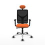 PIQUERAS Y CRESPO Silla de oficina Motilla Naranja y Negro