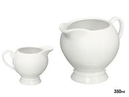 Vessia Lechera o jarrita de porcelana blanca, 350 ml, 13x9.5x9 cm (Set de 36)