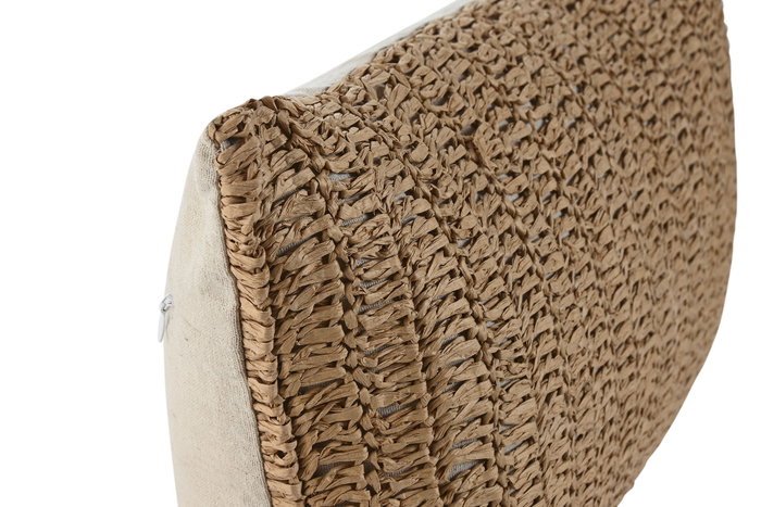 DKD Home Decor Cojín de Poliéster y Lino Natural 50x8x30 cm