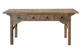 DKD Home Decor Consola Item Home Natural 178 x 85 x 38 cm Olmo Macizo 4 Cajones