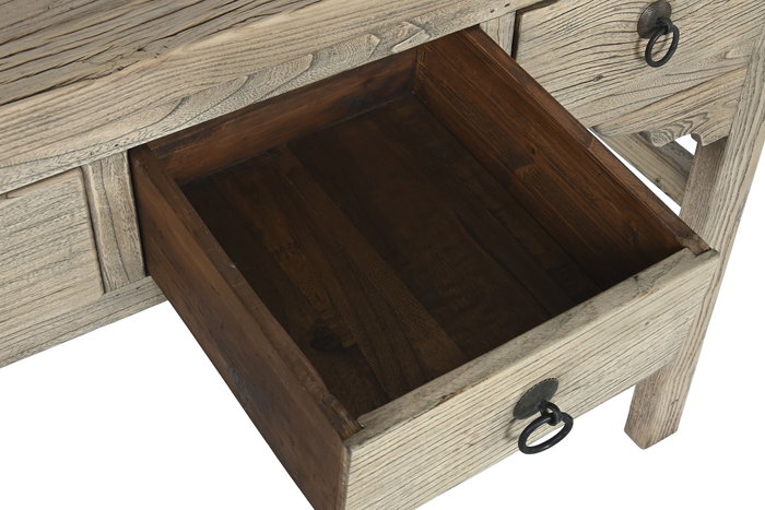 DKD Home Decor Consola Item Home Natural 178 x 85 x 38 cm Olmo Macizo 4 Cajones DKD Home Decor Consola Item Home Natural 178 x 85 x 38 cm Olmo Macizo 4 Cajones