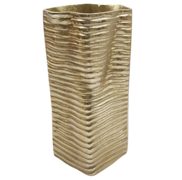 DKD Home Decor Jarrón de Aluminio Abstracto Dorado