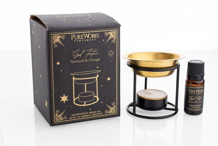 DKD Home Decor Quemador Indio Black magic 24 Set de 4 Piezas Metal Negro Dorado 9 x 11.5 x 9 cm