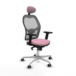 PIQUERAS Y CRESPO Silla de oficina Jorquera Rosa y Gris