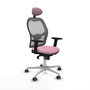 PIQUERAS Y CRESPO Silla de oficina Jorquera Rosa y Gris