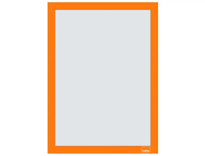Nobo Marco porta anuncios DIN A4 magnético autoadhesivo, naranja, pack de 2 unidades