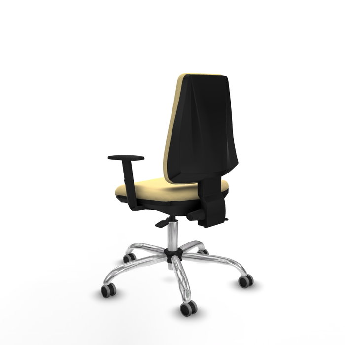PIQUERAS Y CRESPO Silla de oficina Elche con mecanismo Asincro, Similpiel Crema