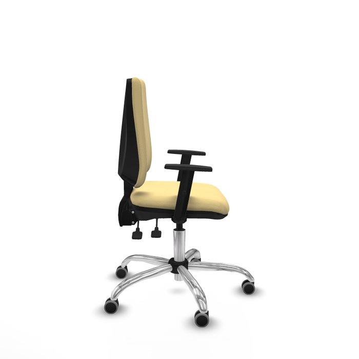 PIQUERAS Y CRESPO Silla de oficina Elche con mecanismo Asincro, Similpiel Crema