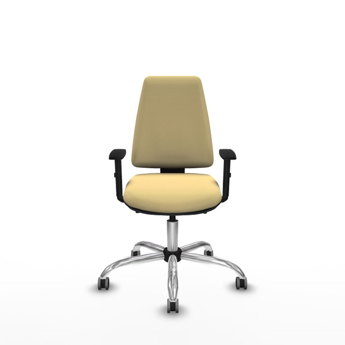 PIQUERAS Y CRESPO Silla de oficina Elche con mecanismo Asincro, Similpiel Crema