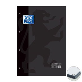 Recambio Oxford School Color 1 Encolado A4+ 80H 90Gr 4 Taladros Cuadric.5X5 Negro (1 Color De Recuadro) (Set de 5)