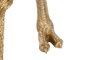 DKD Home Decor Mesita Auxiliar Resina y Cristal Avestruz Dorado