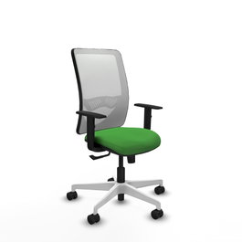 PIQUERAS Y CRESPO Silla de oficina Zulema con mecanismo Sincro, Verde y Blanco