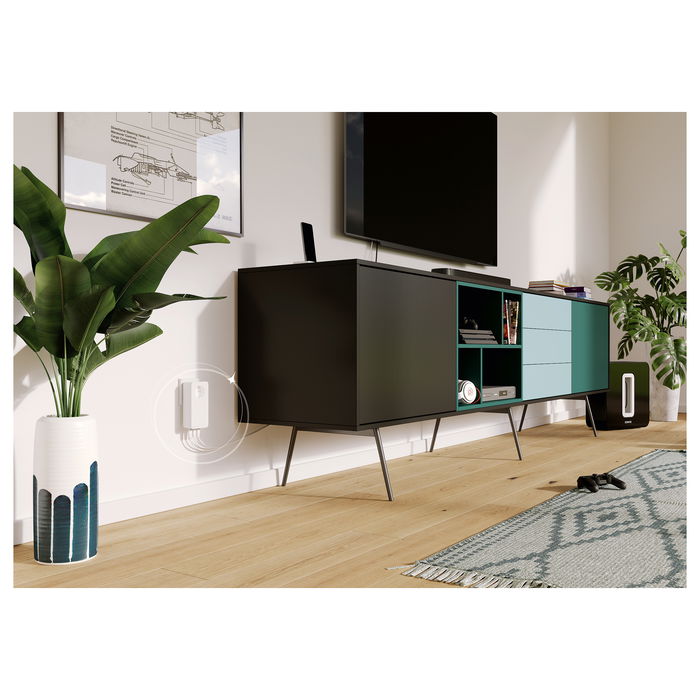 Devolo Magic 2 LAN triple Powerline Starter Kit - Adaptador WiFi por Red Eléctrica, 2400 Mbit/s, 3 Puertos Gigabit LAN, Plug & Play, Blanco