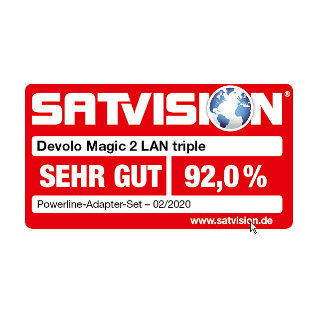 Devolo Magic 2 LAN triple Powerline Starter Kit - Adaptador WiFi por Red Eléctrica, 2400 Mbit/s, 3 Puertos Gigabit LAN, Plug & Play, Blanco