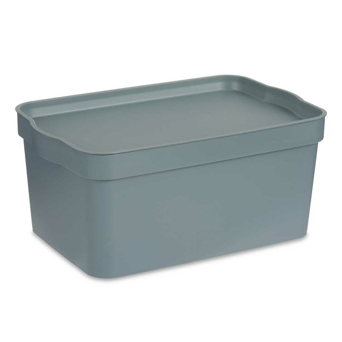 Caja de Almacenaje con Tapa Kipit Gris Plástico 7,5 L (12 Unidades)