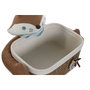 DKD Home Decor Set de 2 Cestas de Fibra Trenzada y Algodón 43x33x32,5 cm