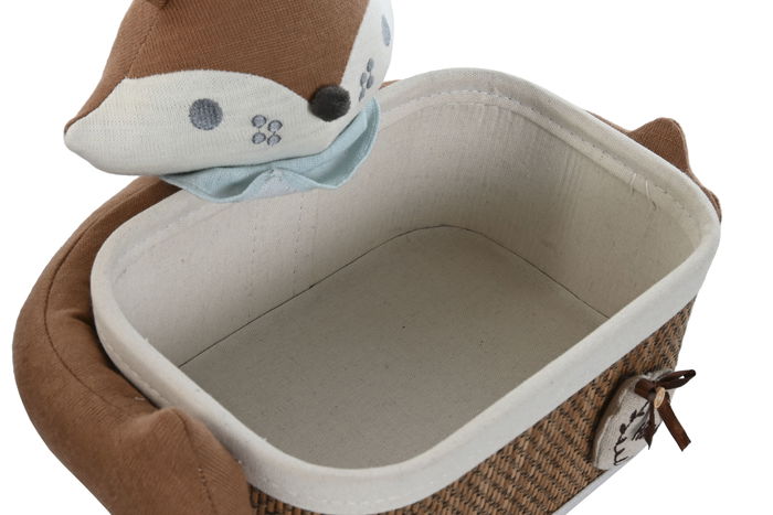 DKD Home Decor Cesta Baby Toy Fibra Trenzada Algodón Natural Azul Marrón 33 x 32.5 x 43 cm Set de 2 DKD Home Decor Cesta Baby Toy Fibra Trenzada Algodón Natural Azul Marrón 33 x 32.5 x 43 cm Set de 2