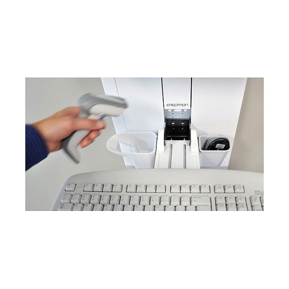 Ergotron StyleView Vertical Lift con Bandeja para Teclado, Ratón y Soporte para Escáner - Soporte de Pared para Pantallas hasta 61 cm (24 Pulgadas), Blanco